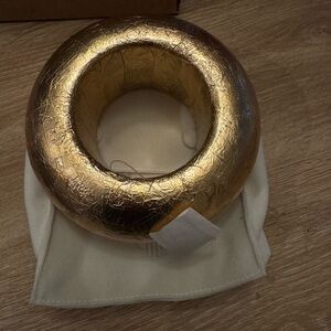 Elegant Gold Oversized Bangle by Shopkhoi